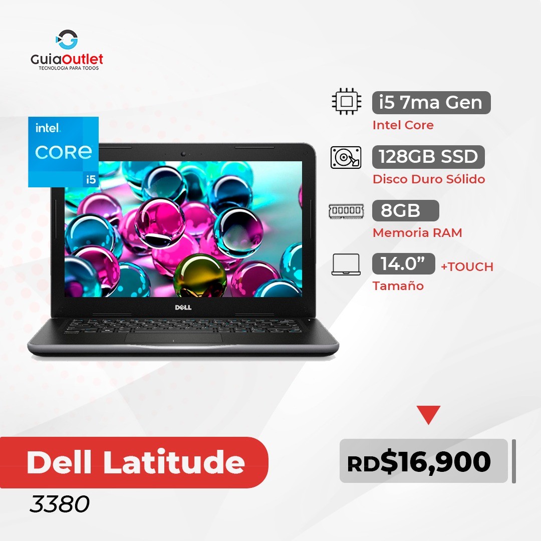 computadoras y laptops - Dell Latitude 3380 7Ma Gene Core i5  8GB RAM, 128GB SSD  Laptop 