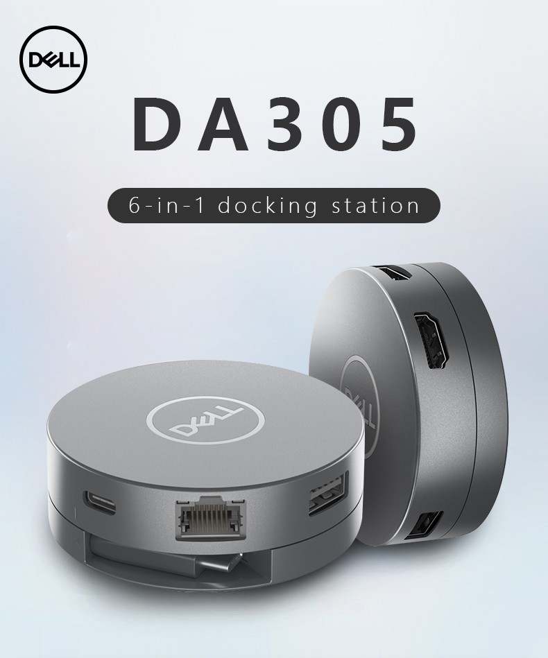 computadoras y laptops - DOCKING STATION DELL DA305 PARA LAPTOP DELL, 6 EN 1 USB-C, 2X USB-A 3.2, 1X USB-