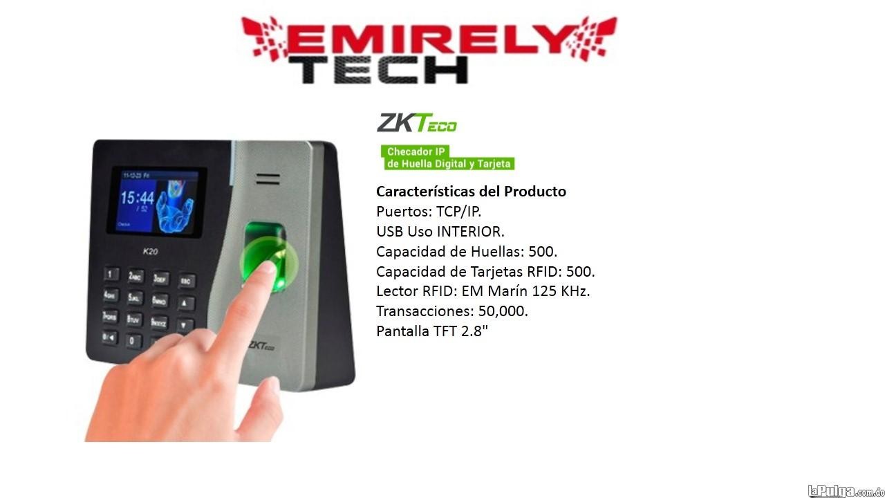otros electronicos - Reloj Biometrico Ponchador De Asistencia ZKTeco reloj digital de huellas. 4