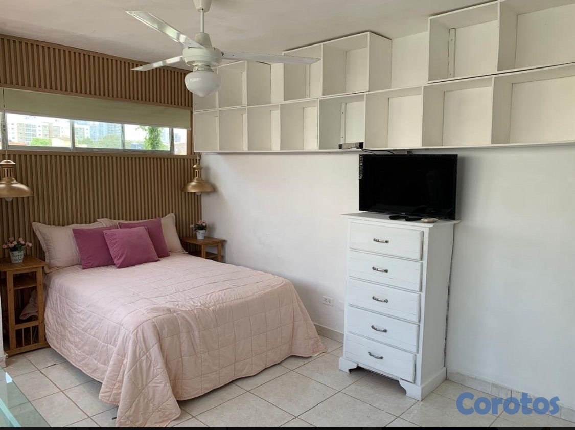 apartamentos - ESTUDIO AMUEBLADO CON AIRE ACONDICIONADO .WIFI,TELE CABLE,INTERCOM, TERRAZA COM  3