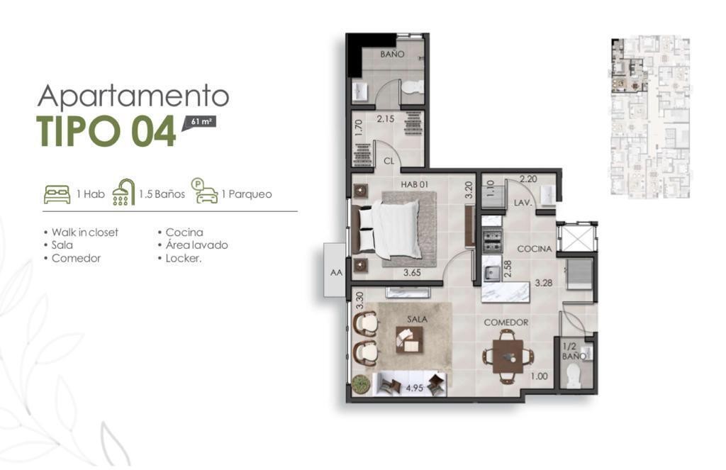 apartamentos - Oportunidad Apartamento en Venta Evaristo Morales de Una Habitación. 2