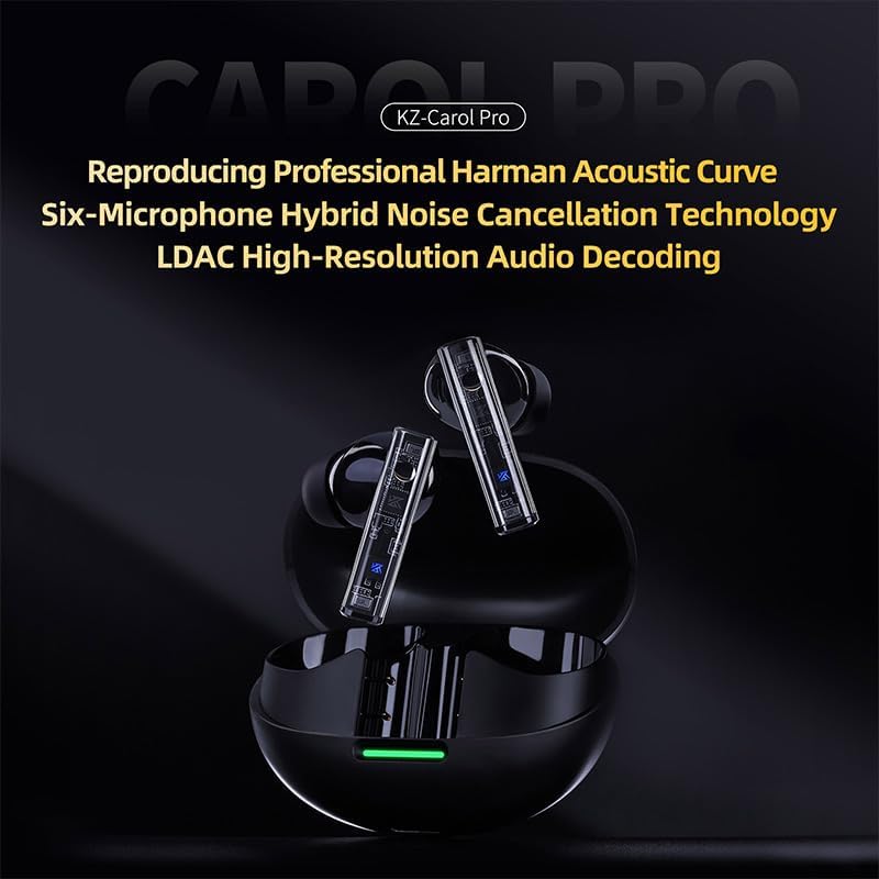 camaras y audio - KZ Carol Pro TWS Earbuds Bluetooth 5.4, LDAC, ANC 1