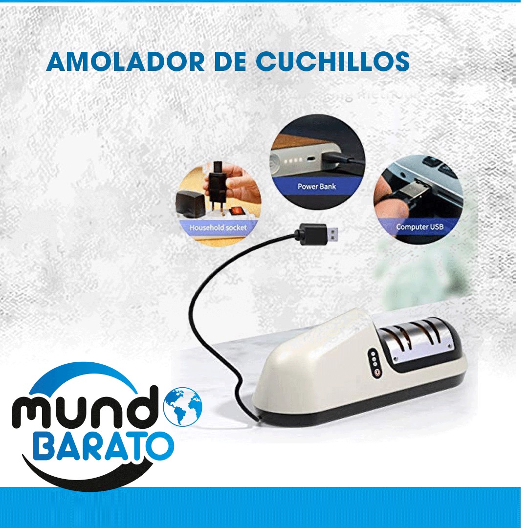 electrodomesticos - Afilador de cuchillos eléctrico, cocina profesional, USB recargable  Amolador