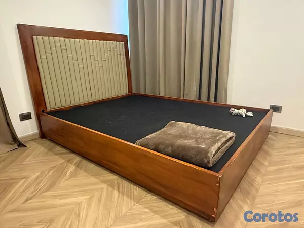 muebles y colchones - VENDO base de colchon en caoba de primera calidad.  4