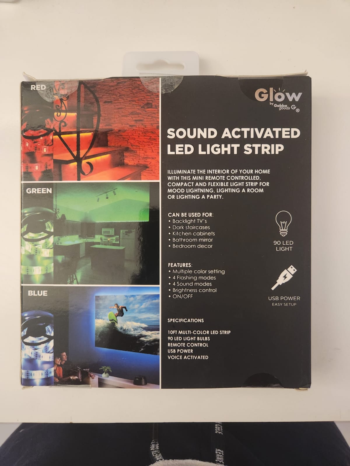 accesorios para electronica - Tira de luces LED con sensor de sonido 10 ft (3 m) 2