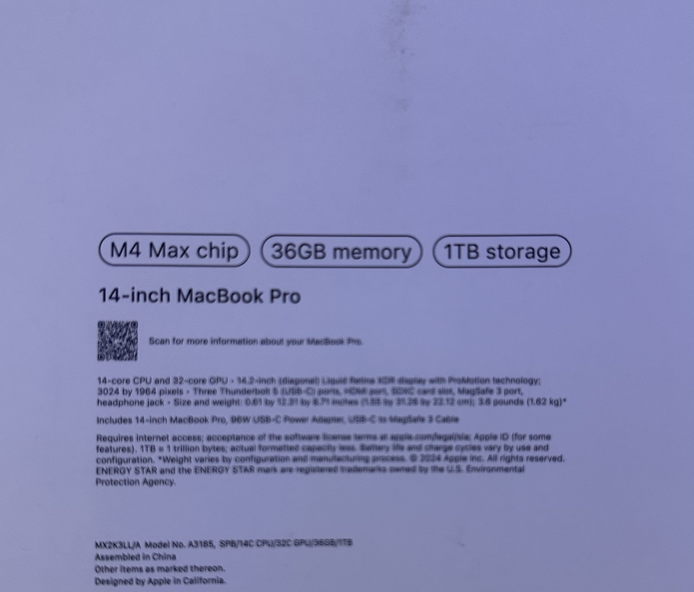 computadoras y laptops - Macbook Pro (14-inch, 2024) M4 Max 36GB 1TB 1