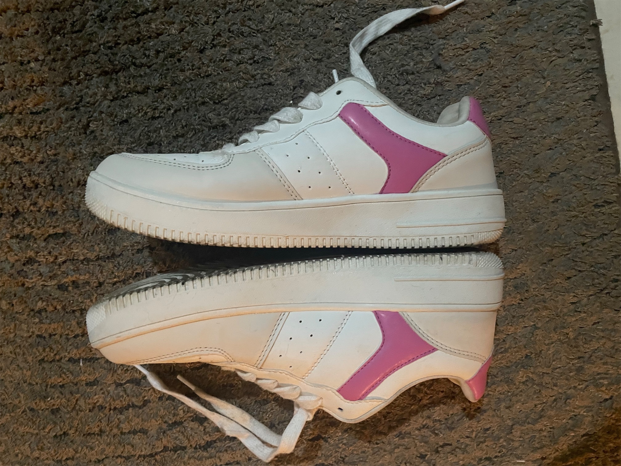zapatos para mujer - tennis blancos con rosado, gef, size 9