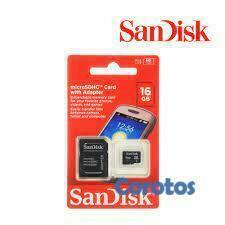 otros electronicos - Memoria MicroSD SanDisk 16GB con Adaptador 1