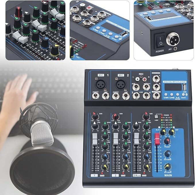 camaras y audio - MEZCLADORA DE SONIDO MIXEL 4 CANALES SQ-04 4