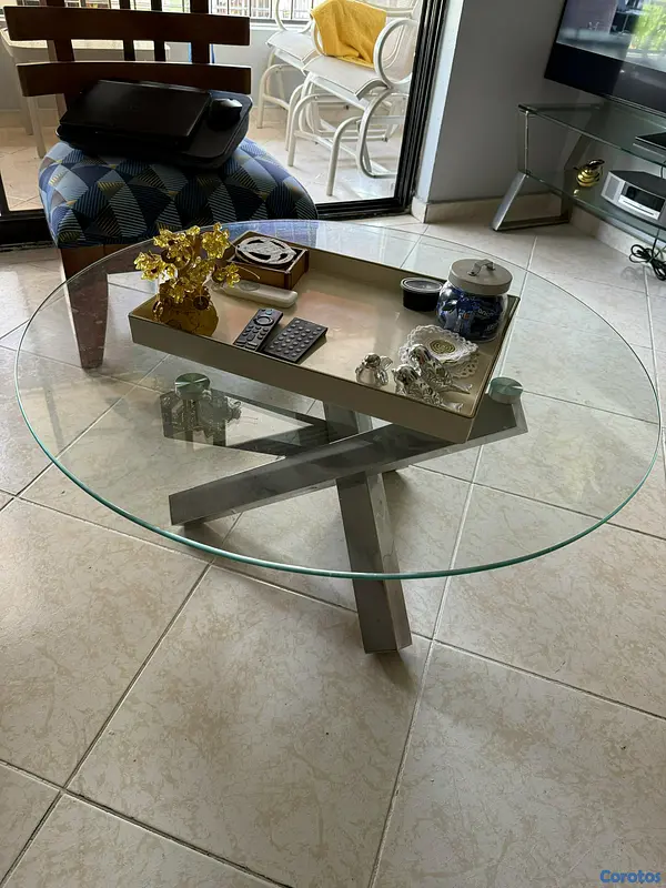 muebles y colchones - Vendo mesa con tope de cristal 
 4