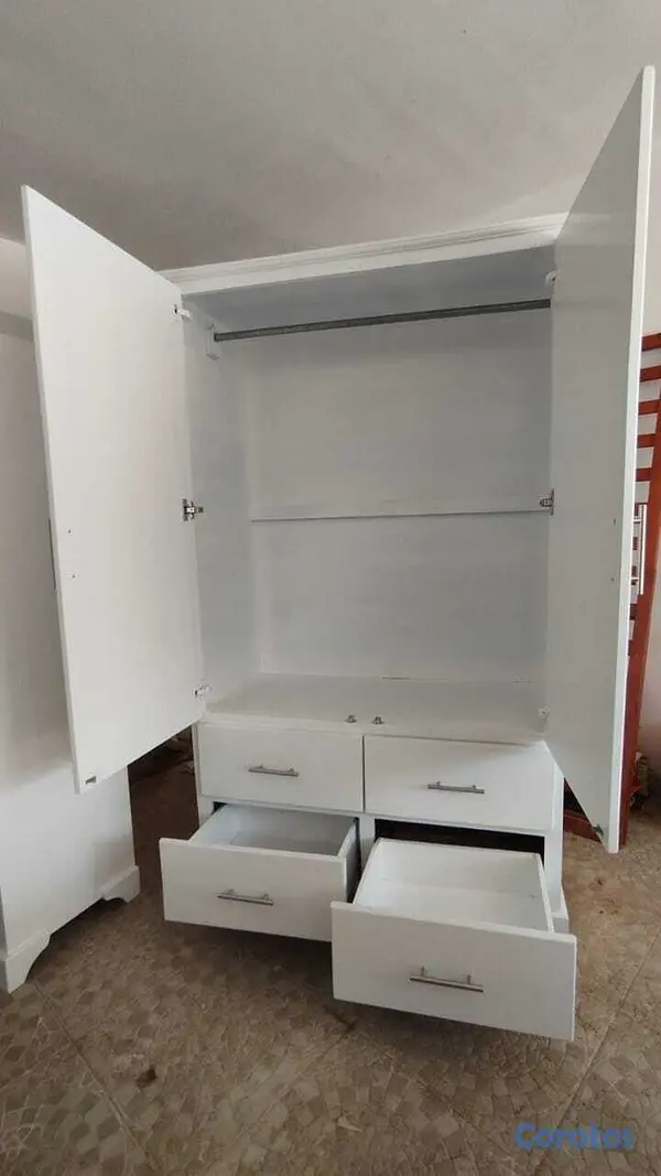 muebles y colchones - Closet de dos puertas blanco  4