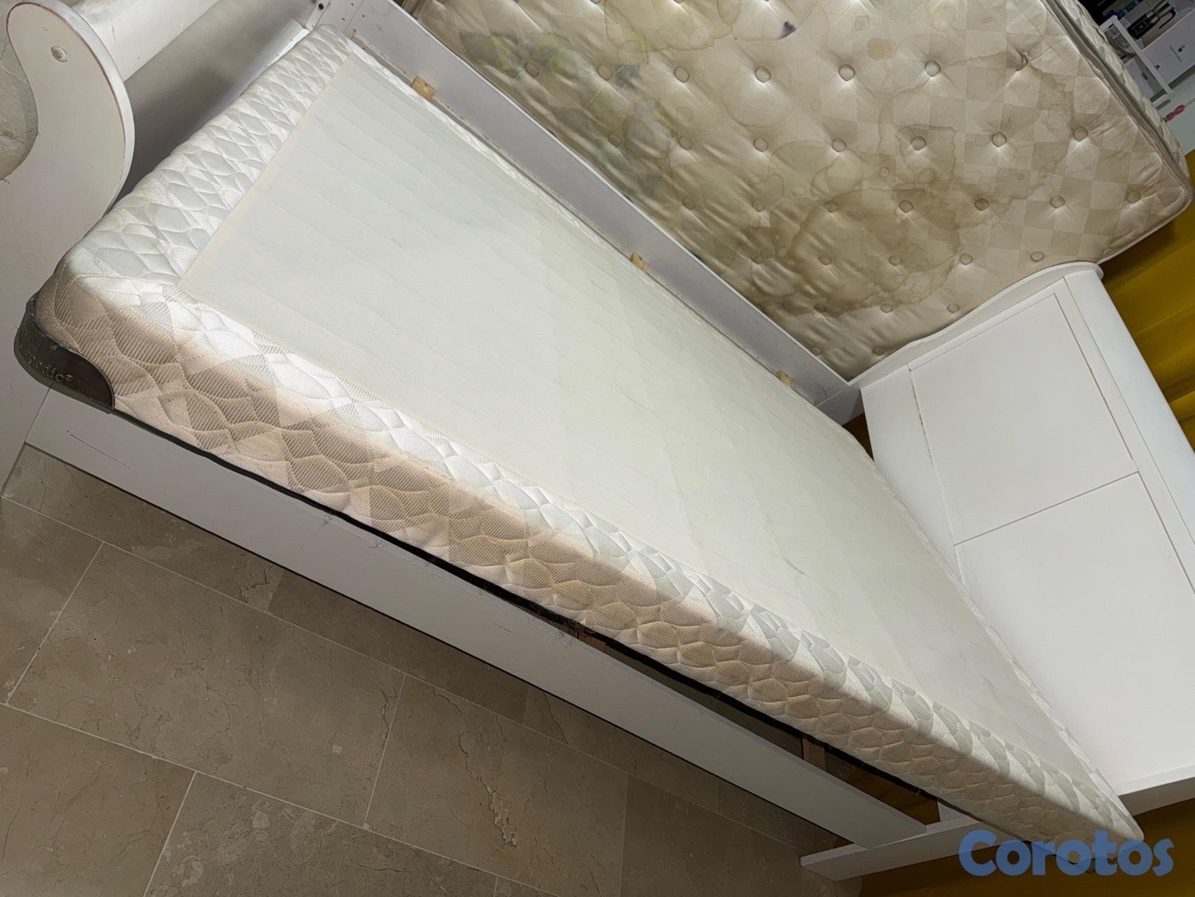 muebles y colchones - Cama Queen matrimonial (armazón de Pino + colchon/base Sealy postopédico) 15