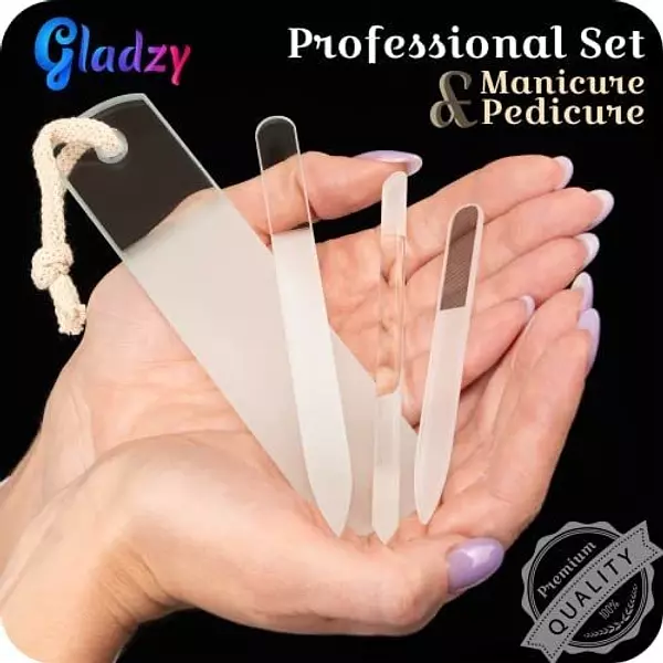 Salud y Equipamiento Médico - Juego De Limas De Uñas De Vidrio Checo Genuino: Pulidor D 2