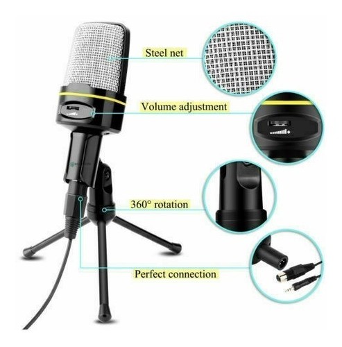 camaras y audio - Microfono Con Soporte De Tripode 6