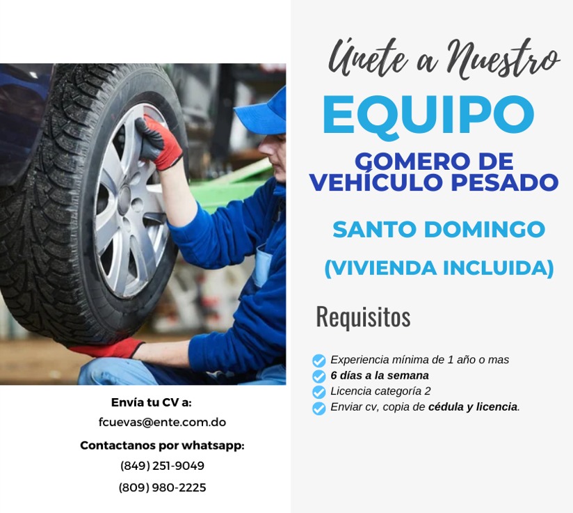 empleos disponibles - GOMERO DE VEHICULOS PESADOS 0