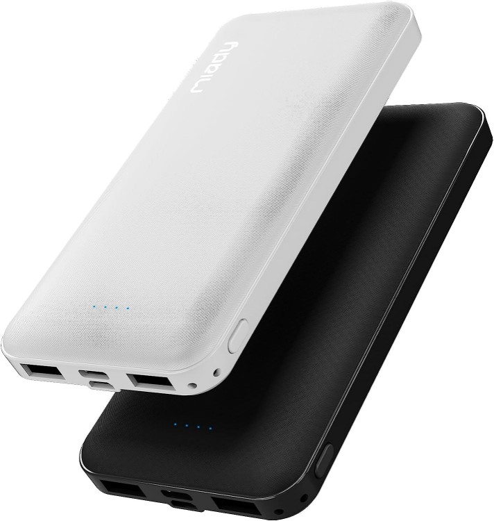 celulares y tabletas - Power Bank Miady Cargador de bateria de 10,000 mAh, USB dual, portatil, negro