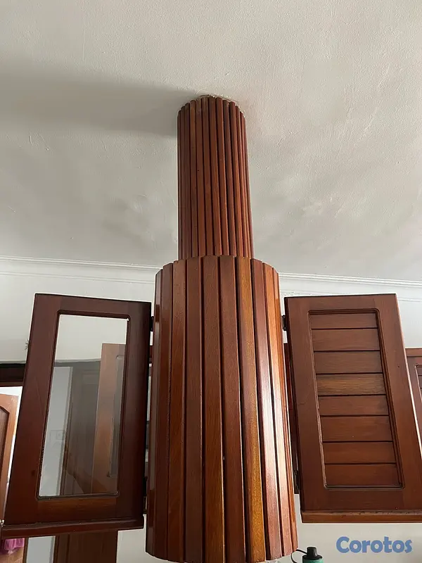 muebles y colchones - vitrina/gabinete aéreo de caoba con puertas de cristal, como nuevo  4