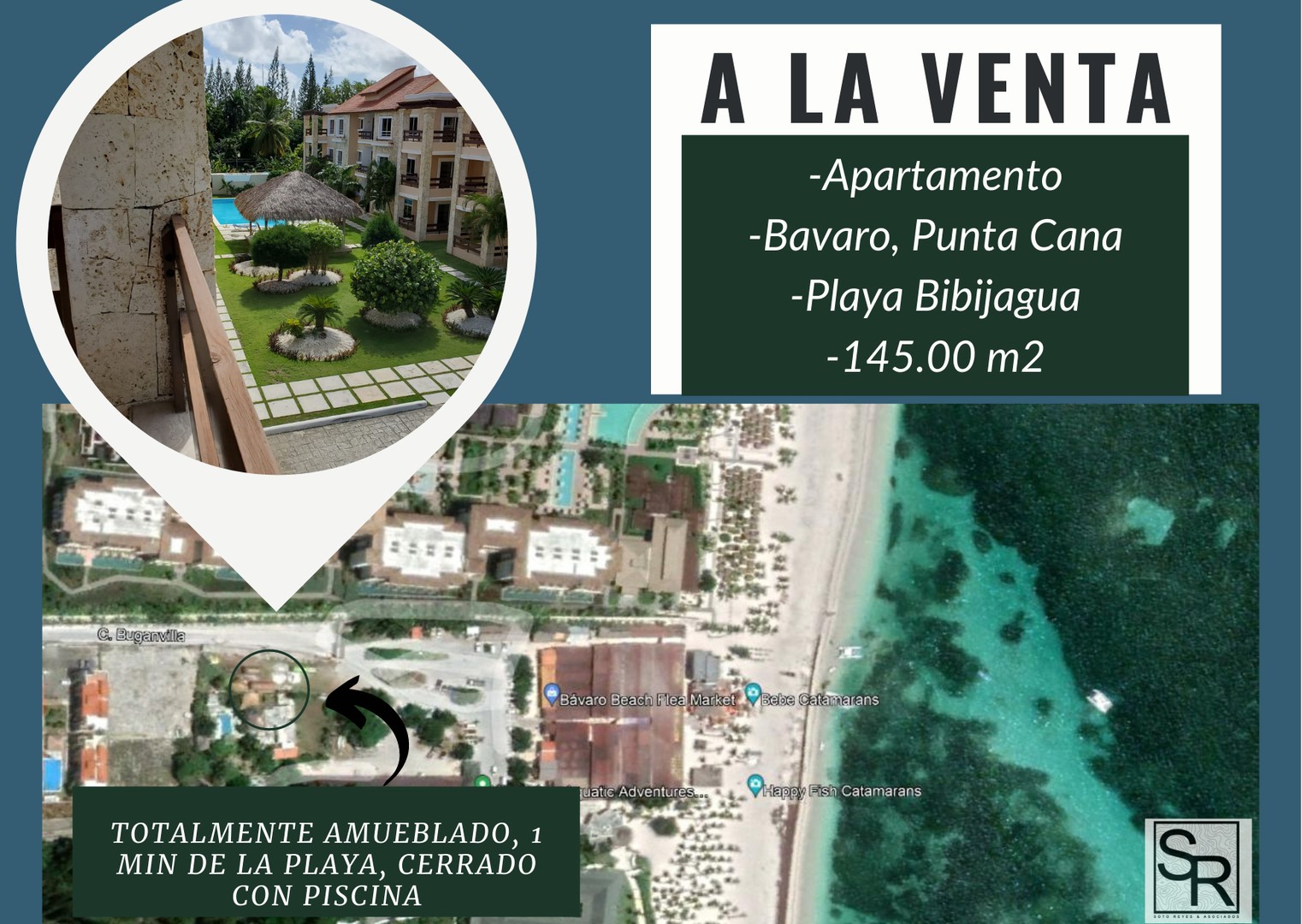 apartamentos - Apartamento en venta, Bavaro, Punta Cana (BIBIJAGUA) 1 min de la playa.