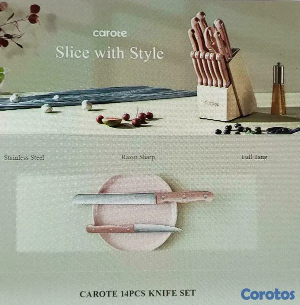 cocina - CAROTE SET DE CUCHILLOS DE ACERO INOXIDABLE 14 PZS 2