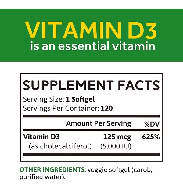 Salud y Equipamiento Médico - Vitamina D3 5000 Iu Whollium - Uni - Unidad A $1586 2