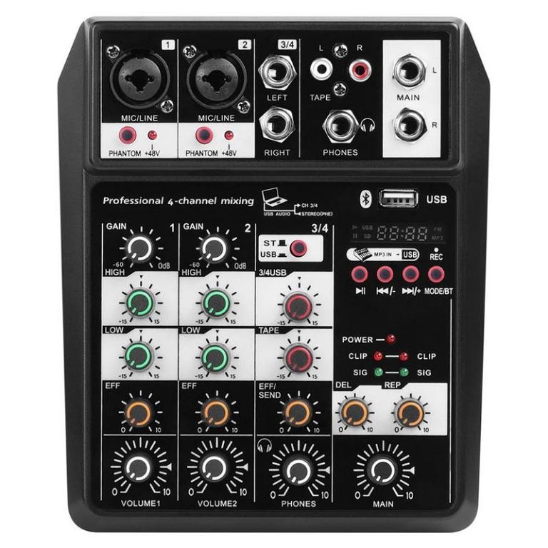 camaras y audio - MEZCLADOR DE AUDIO DE 4 CANALES MIXER USB PORTATIL 2