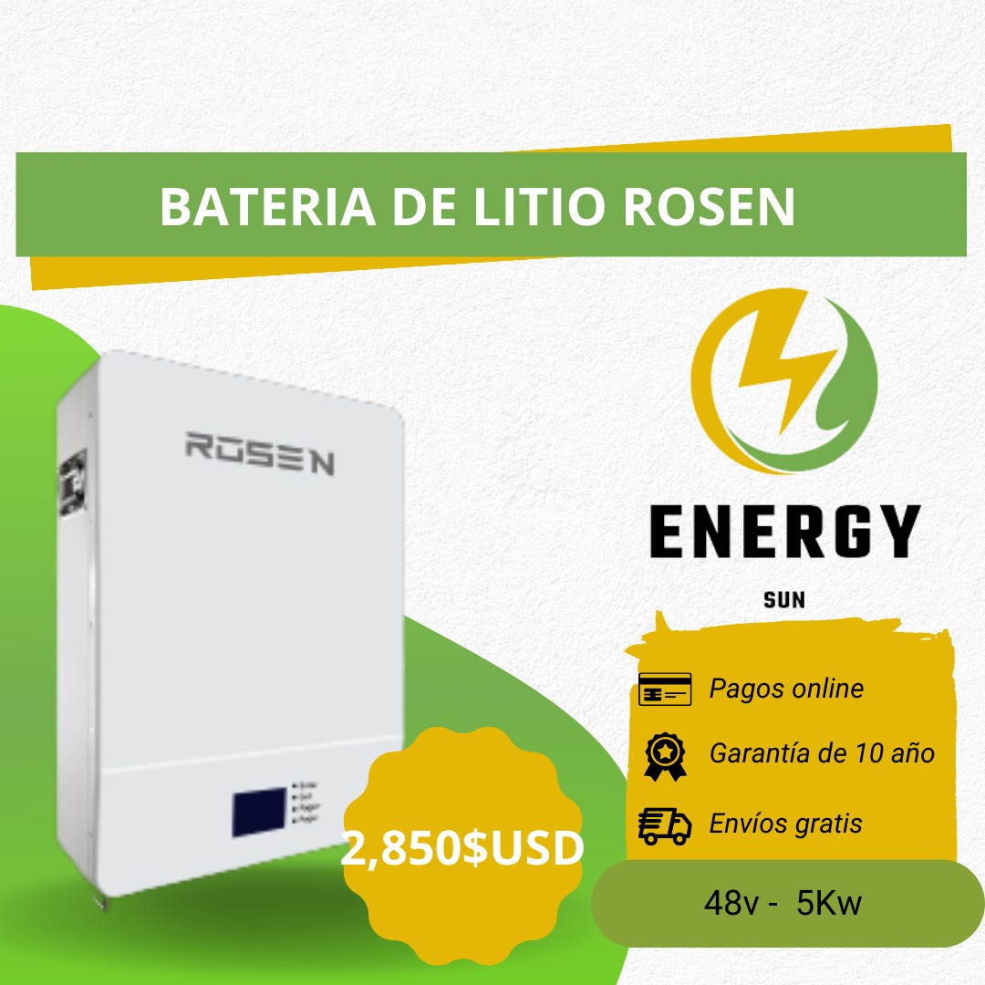plantas e inversores - Bateria de Litio Rosen
