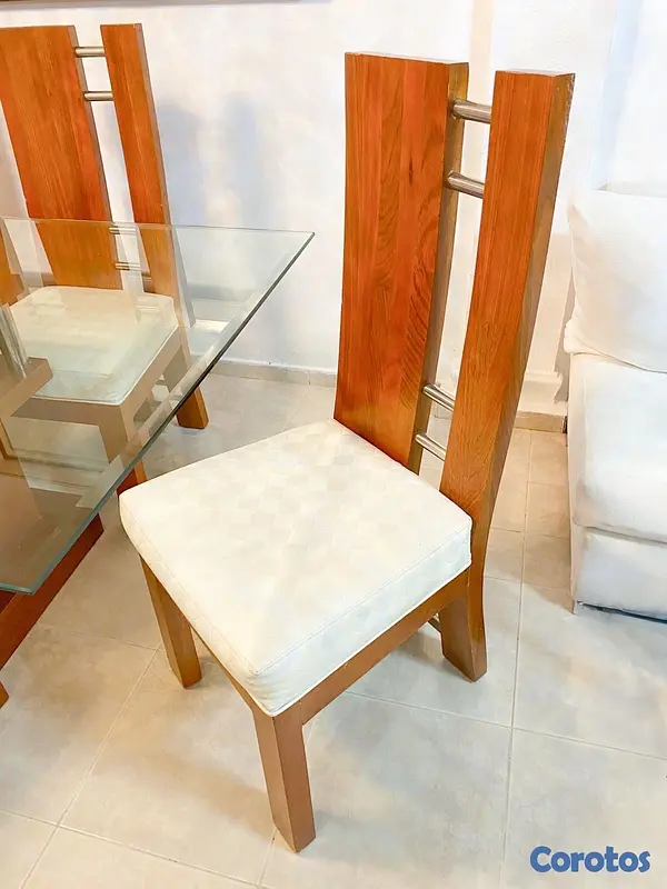 muebles y colchones - Juego de comedor de 6 sillas en roble 100% 6