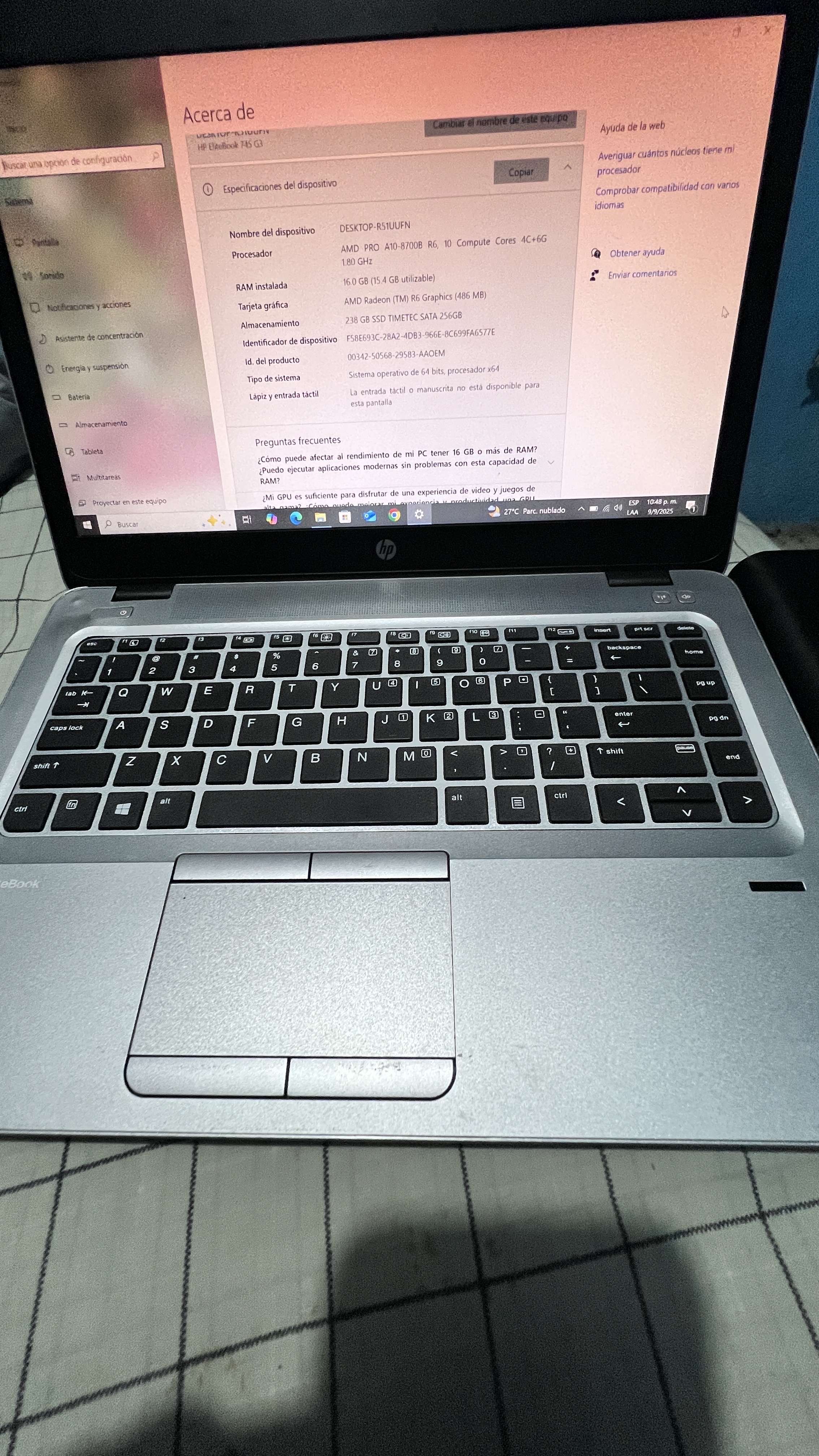 computadoras y laptops - hpelitebook 745g3 2