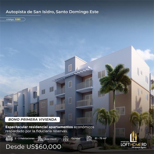 apartamentos - Venta de apartamento en san Isidro con bono primera vivienda Santo Domingo este 4