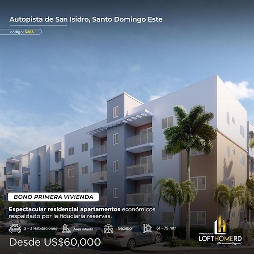 apartamentos - Venta de apartamento en san Isidro con bono primera vivienda Santo Domingo este 4