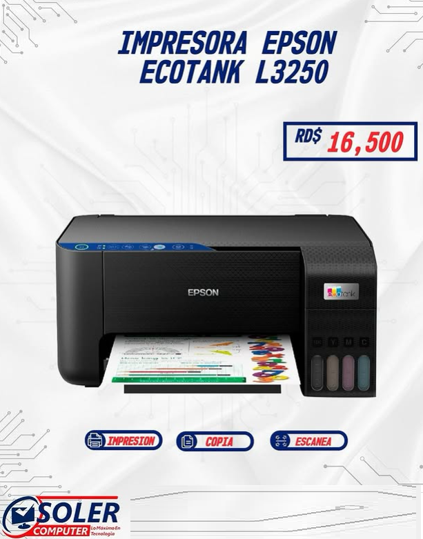 computadoras y laptops - Impresora Multifuncional Epson ecotank l3250 0
