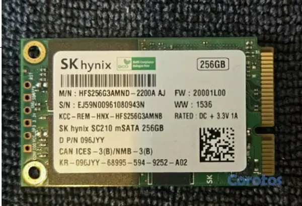 accesorios para electronica - Disco duro Msata SSD 1.8" 256GB para laptop Dell H 2