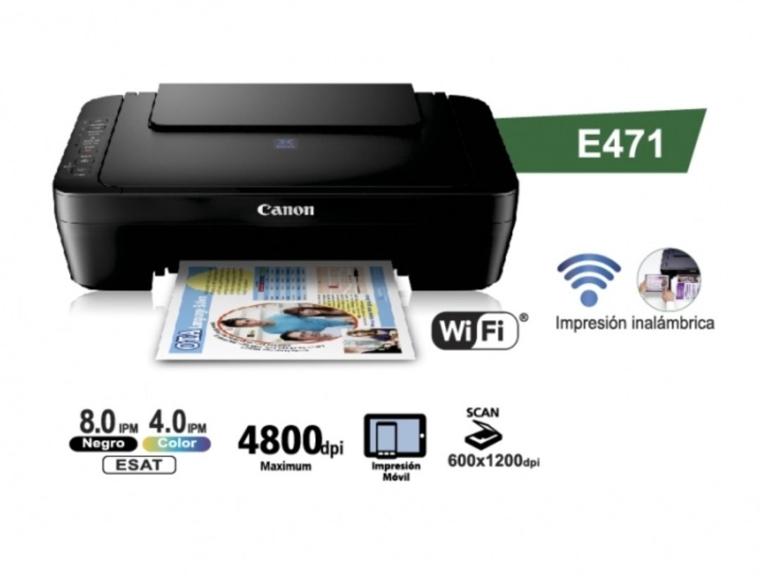 impresoras y scanners - IMPRESORA CANON E471, MULTIFUNCION, PIXMA (IMPRESORA/COPIADORA/SCANNER) wi-fi 
