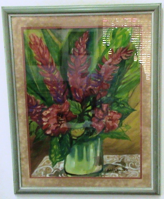 arte y antigüedades - Cuadro acuarela de famosa pintora Marianela Jimenez, circa 1980 enmarcado orig
