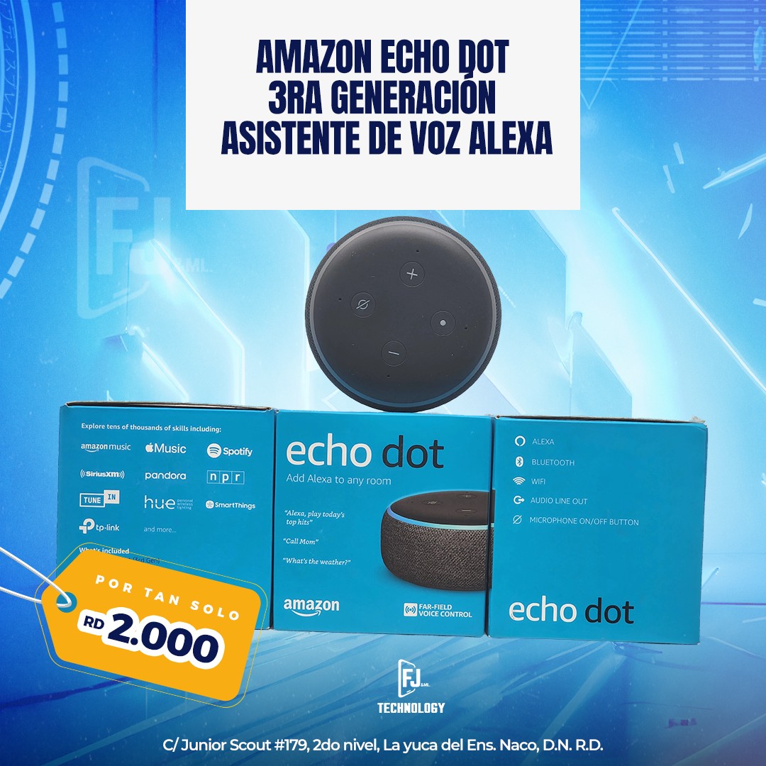 camaras y audio - ASISTENTE ALEXA AMAZON ECHO DOT 3RA GENERACIÓN TOTALMENTE SELLADOS