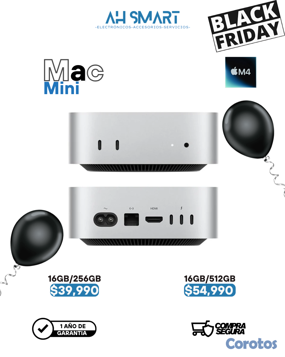 computadoras y laptops - MAC MINI M4 256GB 512GB 16GB 24GB RAM SELLADAS 