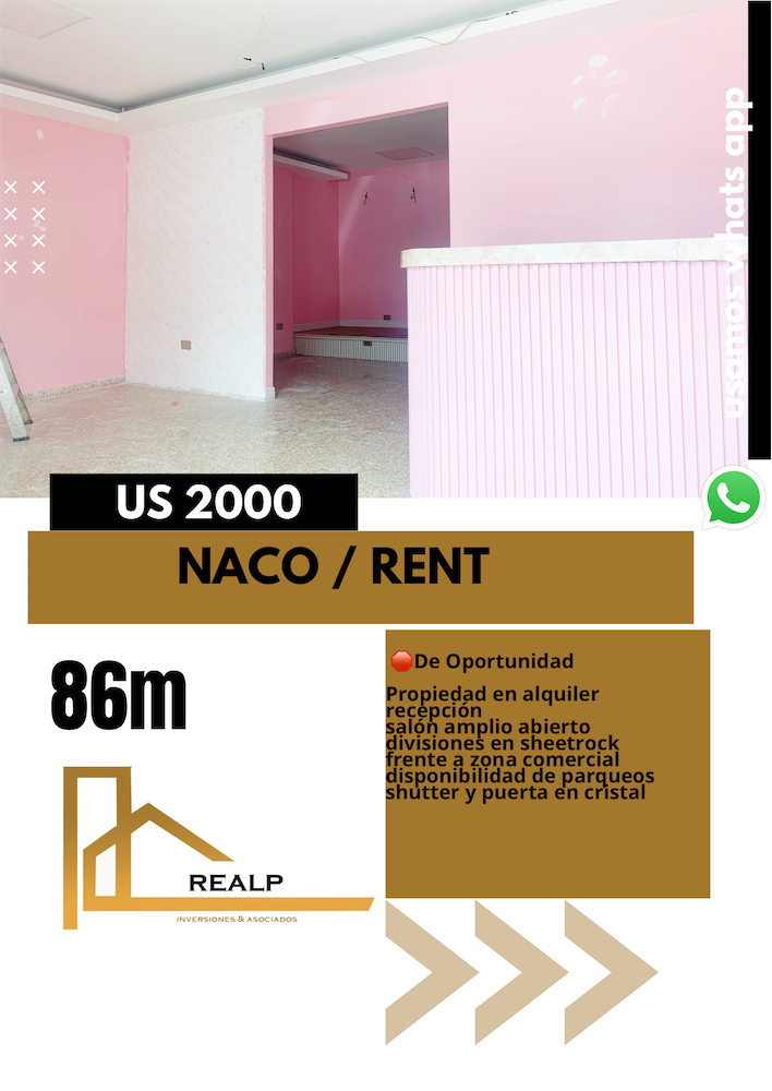 oficinas y locales comerciales - Local en naco primer nivel 