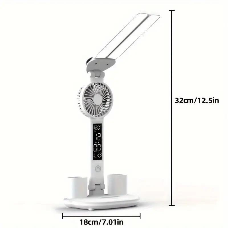 otros electronicos - Lámpara doble luz con ventilador reloj  porta lápices y medidor de temperatura  1