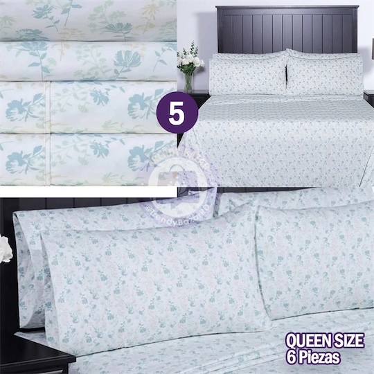 decoración y accesorios - Set de sabanas en microfibre para camas Queen (6 piezas) 2