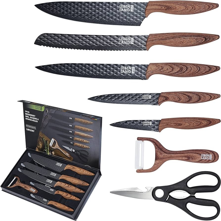 cocina - Set de cuchillos cocina 7 piezas con pelador y tijeras.