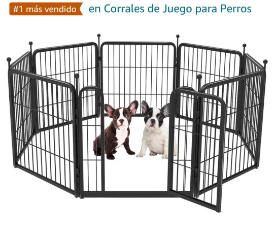 animales y mascotas - Corral para perros, 24 pulgadas de altura, resistente de 8 paneles por RD$10,000 5