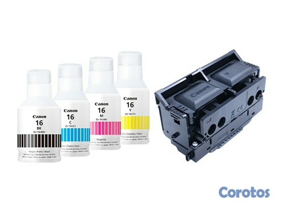 impresoras y scanners - KIT DE CABEZAL PARA MAXIFY (GX6010 Y GX7010) MAS TINTAS CANON GI-16 (BK,C,M,Y) 