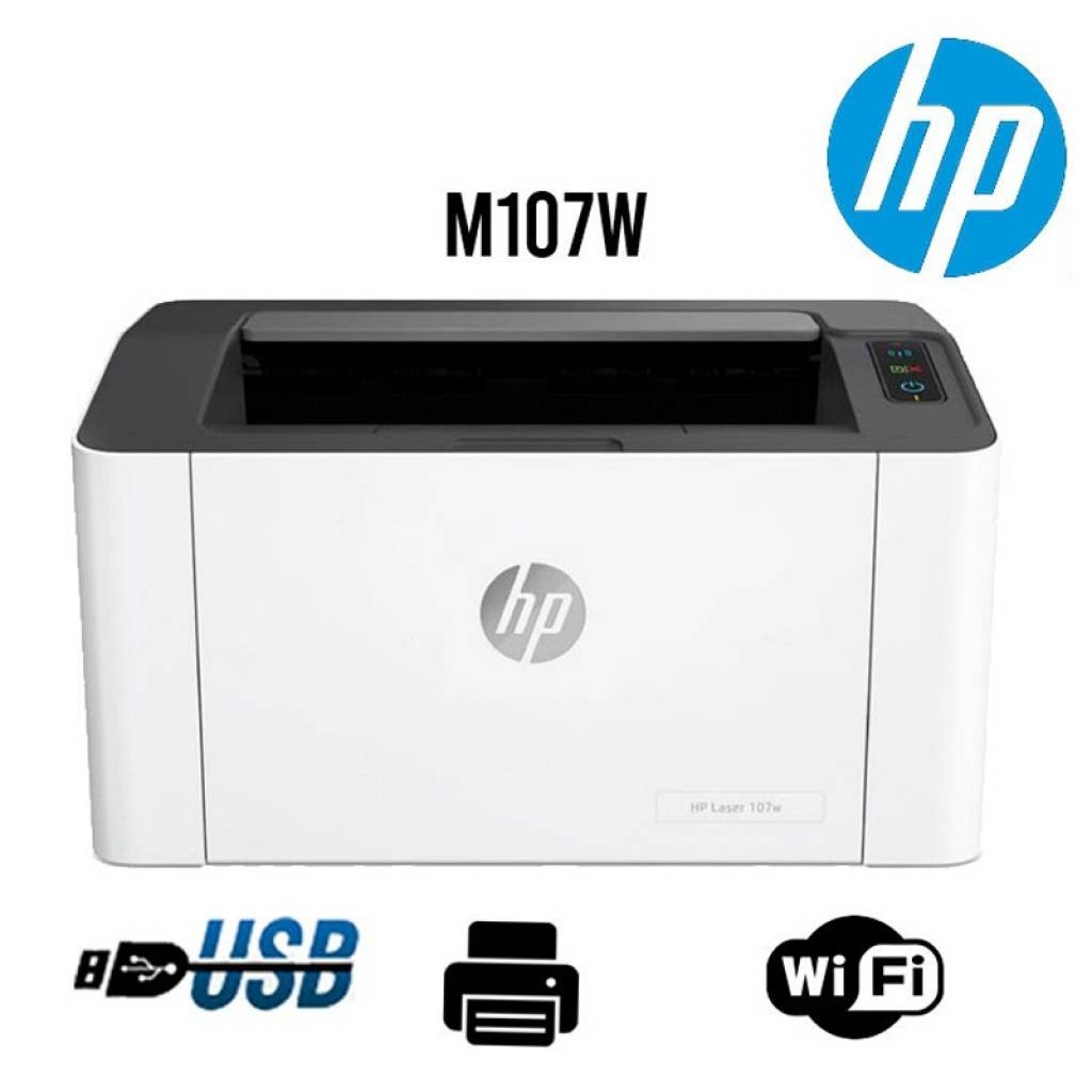 impresoras y scanners - IMPRESORA HP LASERJET 107W (4ZB78A)- WIRELESS PRINTER - Blanco y negro 