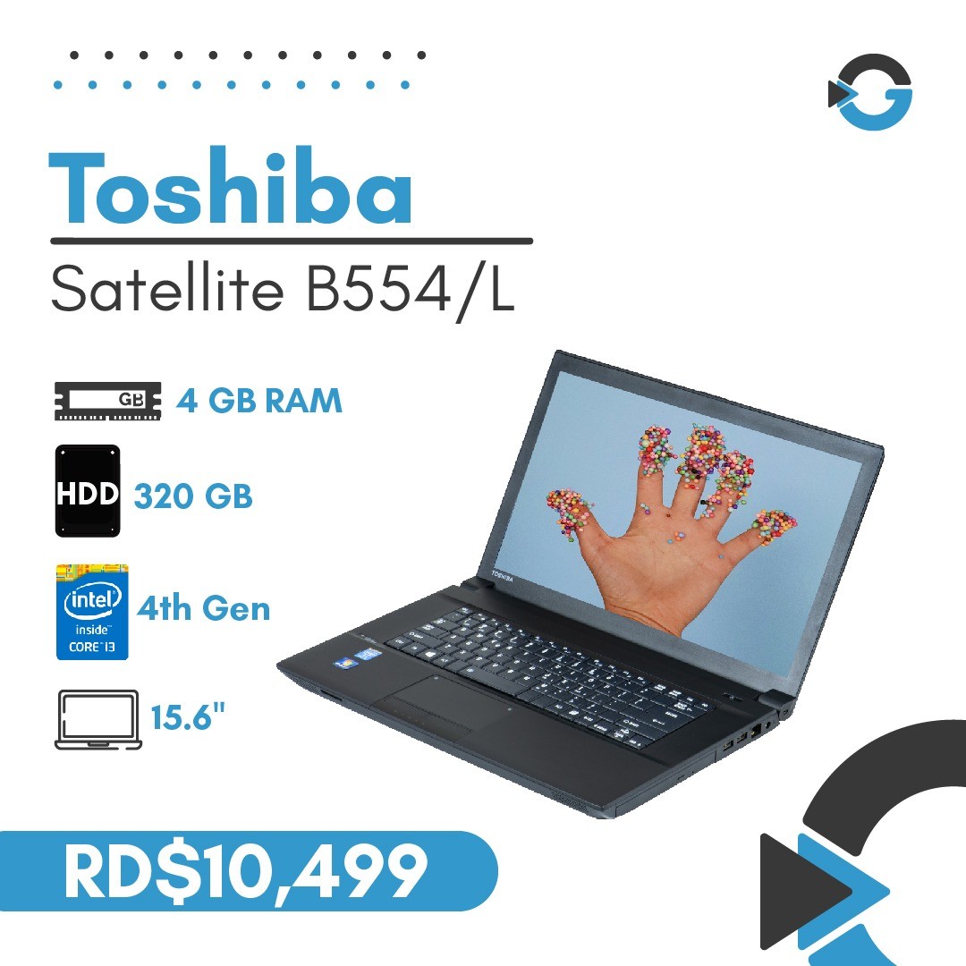 Laptop Toshiba Satellite B554L  Core i3 320GB HDD 4GB RAM (Gratis Mouse,Mochila.