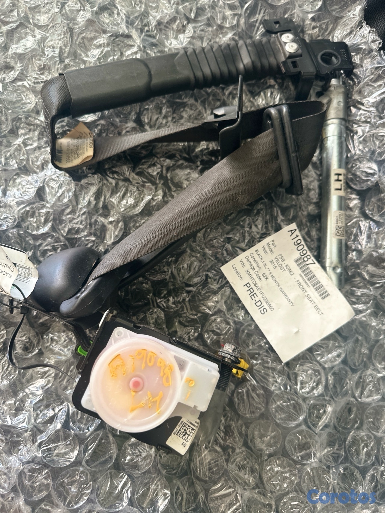 accesorios para vehiculos - Cinturón de seguridad delantero Hyundai Veloster 2