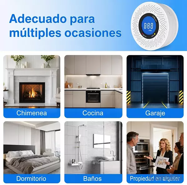 electrodomesticos - Detector Inteligente de Monóxido de Carbono (CO) 5