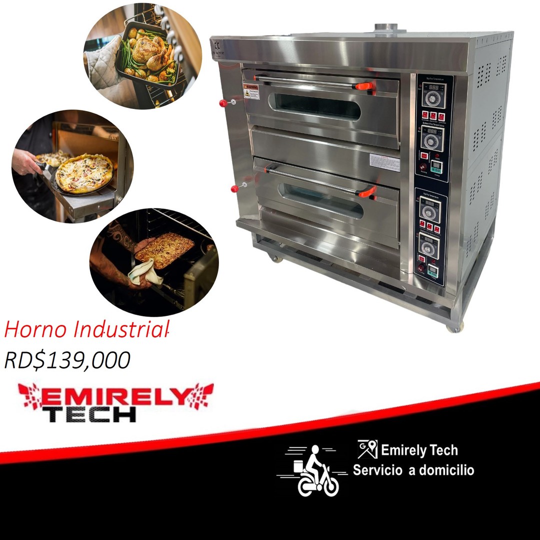 equipos profesionales - Horno cocina industrial de doble cabina para carnes pan pizza reposteria