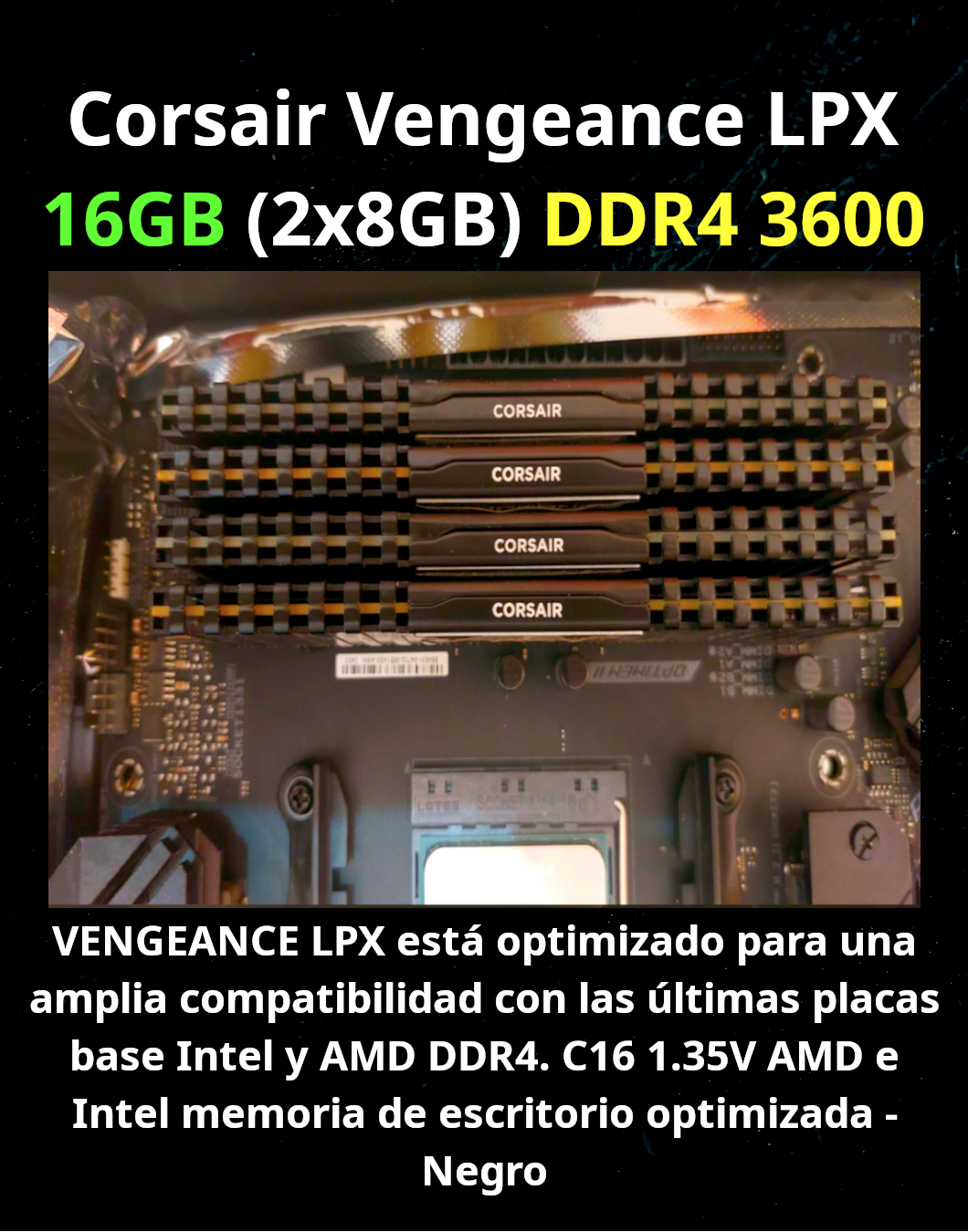 computadoras y laptops - 🚀 MEMORIAS RAM Corsair Vengeance 3600MHz (DDR4)🚀 2
