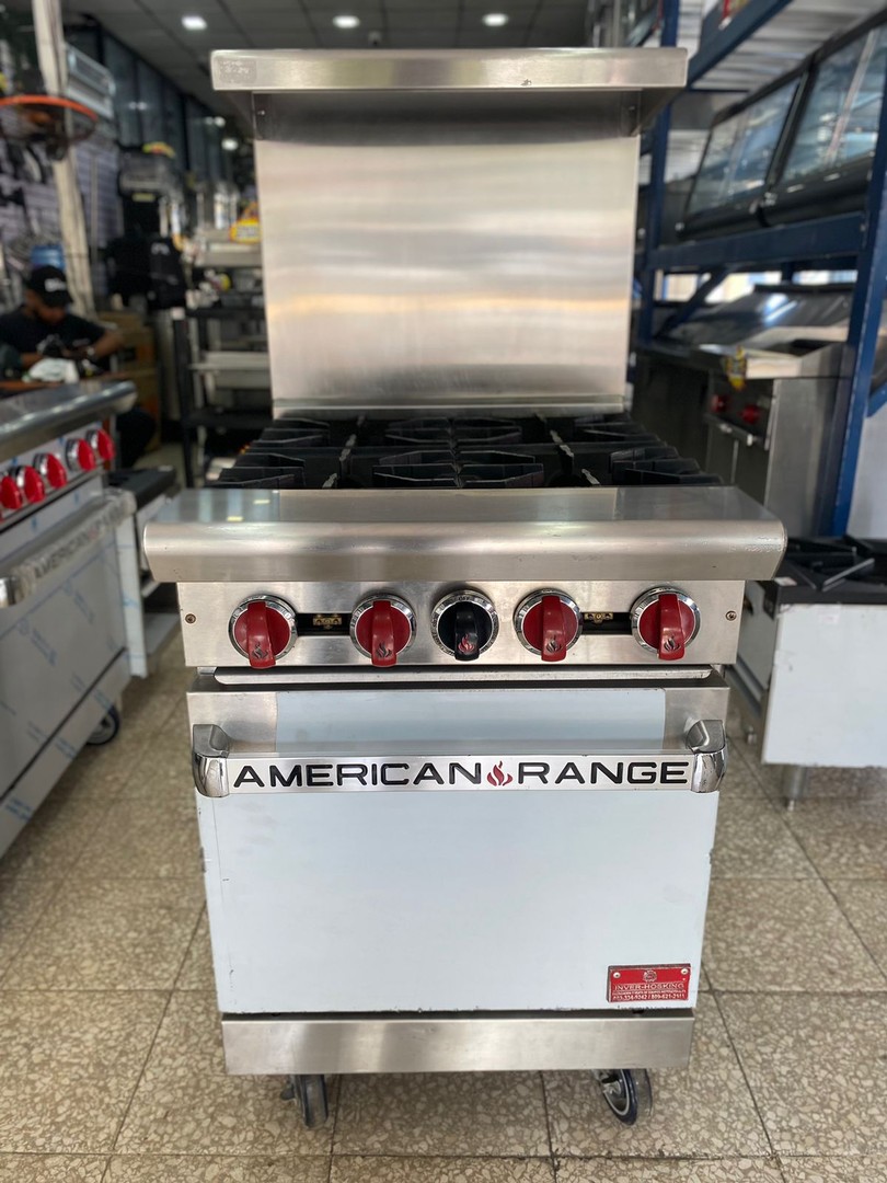 equipos profesionales - Estufa American Range de 4 Hornillas con Horno  0