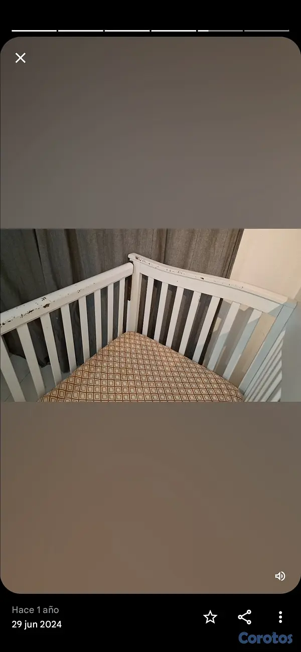 muebles - Vendo Cuna de Bebe color blanca *usada 3